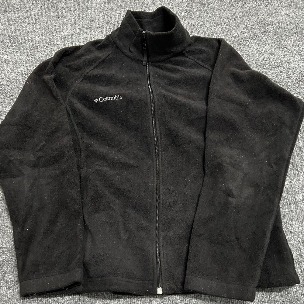 Columbia Fleece Jacket Womens Size L Black Full Zip Mock Neck XL6185 Outdoor